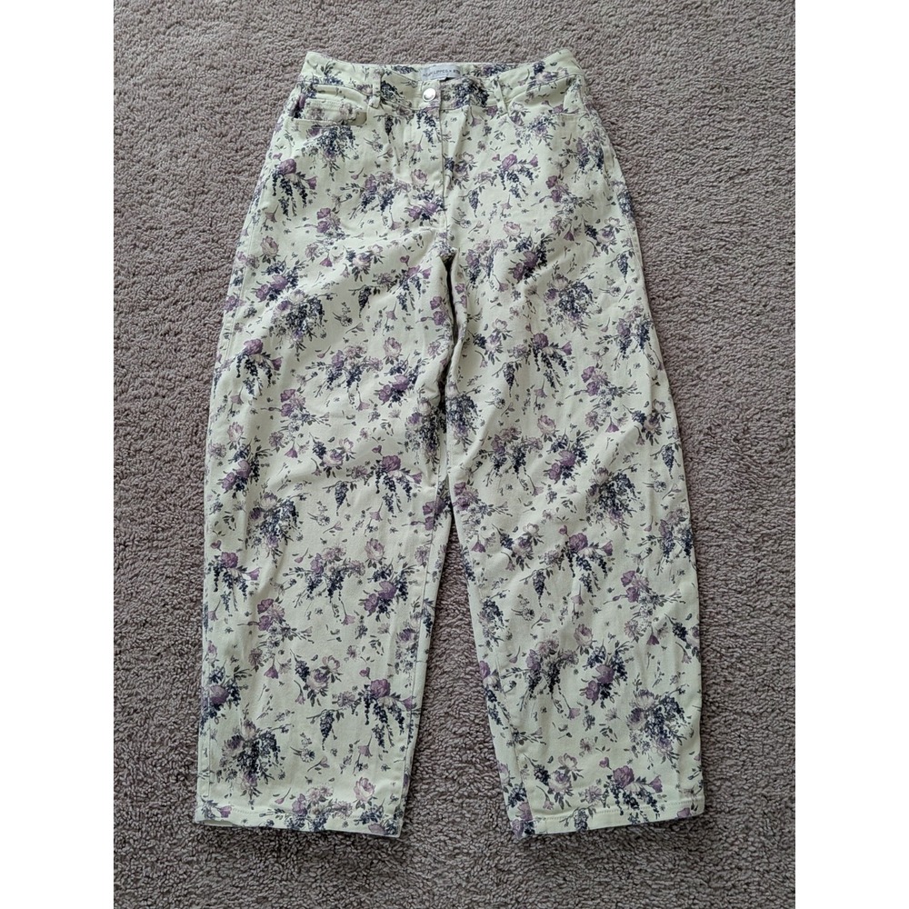 Adam Lippes x RTR Cropped Wide Leg Pants Womens Size 8 (Fits 28x26) Floral Print